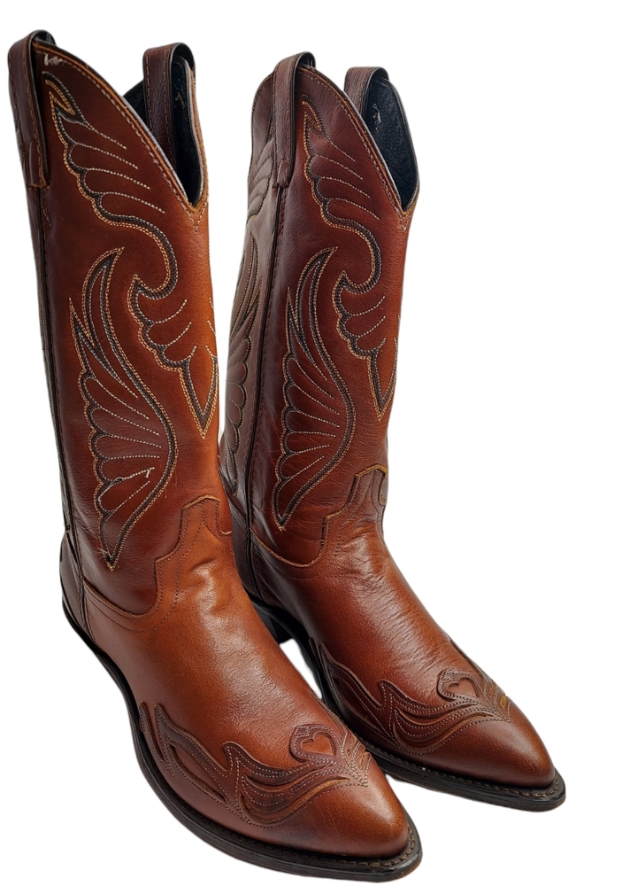 Code West Cowboy Western Boots Size 6.5 Brown Leather Cowgirl Equestrian Boot